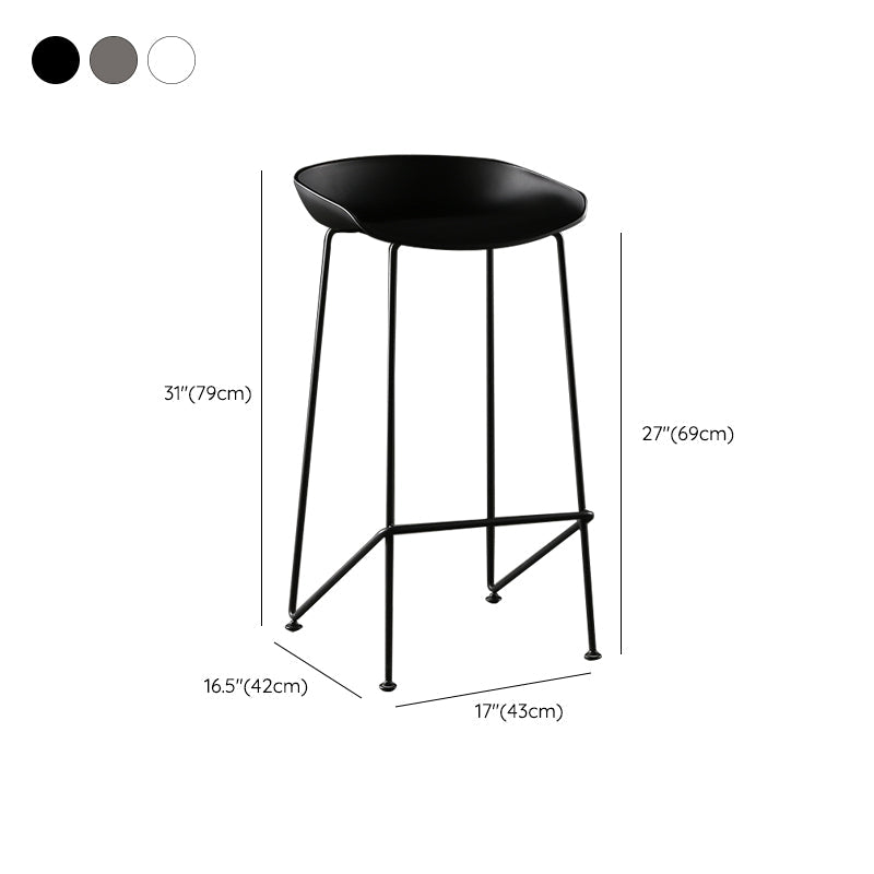 Tabouret de bar en plastique sans accoudoirs, hauteur de comptoir, tabouret moderne d'intérieur pour salon