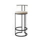 Contemporary Upholstered Counter Stool Bar-height Bar Stool with Metal Base Black 1 Piece Clearhalo 'Bar Furniture' 'Bar Stools' 'bar_stools' 'furn' 'furn_bar_stools' 'Furniture' 'Kitchen & Dining Furniture' 6263254