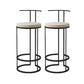 Contemporary Upholstered Counter Stool Bar-height Bar Stool with Metal Base Black 2 Piece Set Clearhalo 'Bar Furniture' 'Bar Stools' 'bar_stools' 'furn' 'furn_bar_stools' 'Furniture' 'Kitchen & Dining Furniture' 6263255