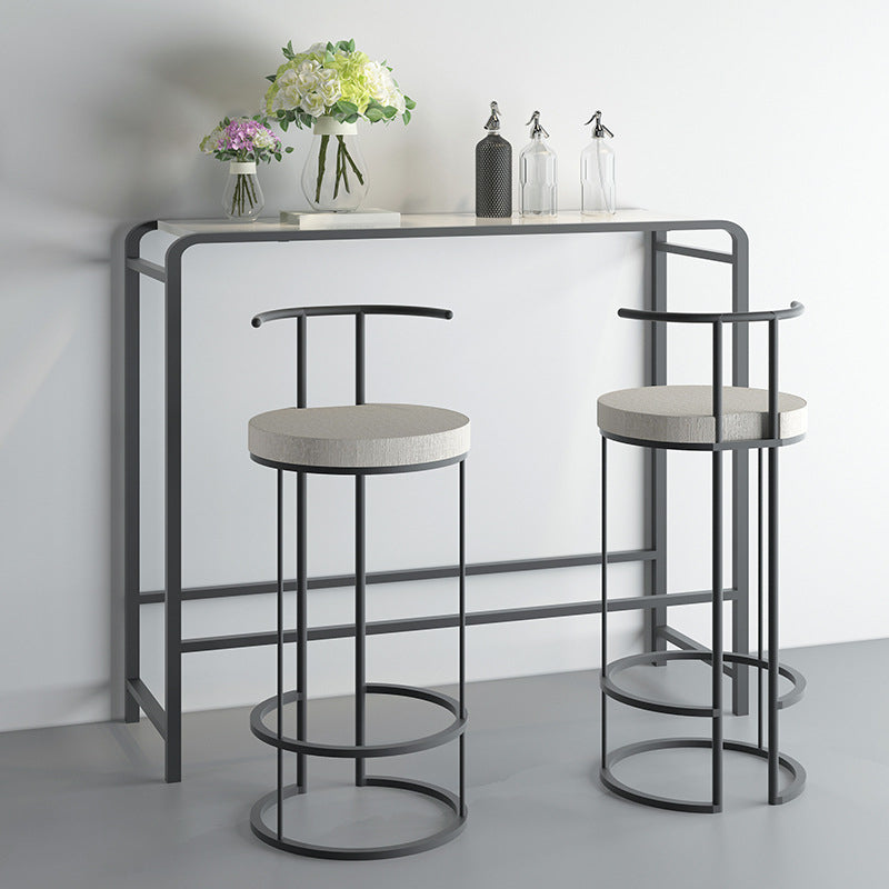 Contemporary Upholstered Counter Stool Bar-height Bar Stool with Metal Base Clearhalo 'Bar Furniture' 'Bar Stools' 'bar_stools' 'furn' 'furn_bar_stools' 'Furniture' 'Kitchen & Dining Furniture' 6263256