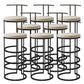 Contemporary Upholstered Counter Stool Bar-height Bar Stool with Metal Base Black 8 Piece Set Clearhalo 'Bar Furniture' 'Bar Stools' 'bar_stools' 'furn' 'furn_bar_stools' 'Furniture' 'Kitchen & Dining Furniture' 6263261
