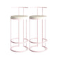 Contemporary Upholstered Counter Stool Bar-height Bar Stool with Metal Base Pink 2 Piece Set Clearhalo 'Bar Furniture' 'Bar Stools' 'bar_stools' 'furn' 'furn_bar_stools' 'Furniture' 'Kitchen & Dining Furniture' 6263265