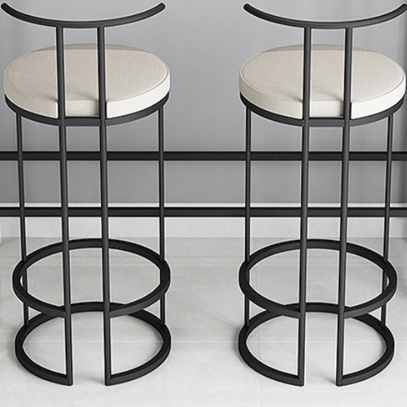 Contemporary Upholstered Counter Stool Bar-height Bar Stool with Metal Base Clearhalo 'Bar Furniture' 'Bar Stools' 'bar_stools' 'furn' 'furn_bar_stools' 'Furniture' 'Kitchen & Dining Furniture' 6263266