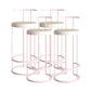 Contemporary Upholstered Counter Stool Bar-height Bar Stool with Metal Base Pink 4 Piece Set Clearhalo 'Bar Furniture' 'Bar Stools' 'bar_stools' 'furn' 'furn_bar_stools' 'Furniture' 'Kitchen & Dining Furniture' 6263267