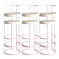 Contemporary Upholstered Counter Stool Bar-height Bar Stool with Metal Base Pink 6 Piece Set Clearhalo 'Bar Furniture' 'Bar Stools' 'bar_stools' 'furn' 'furn_bar_stools' 'Furniture' 'Kitchen & Dining Furniture' 6263268
