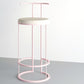 Contemporary Upholstered Counter Stool Bar-height Bar Stool with Metal Base Pink 1 Piece Clearhalo 'Bar Furniture' 'Bar Stools' 'bar_stools' 'furn' 'furn_bar_stools' 'Furniture' 'Kitchen & Dining Furniture' 6263271