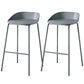 Indoor Plastic and Metal Bar Stool Modern Low Back Armless Bar Stool Grey 2 Piece Set Bar Stool(30"H) Clearhalo 'Bar Furniture' 'Bar Stools' 'bar_stools' 'furn' 'furn_bar_stools' 'Furniture' 'Kitchen & Dining Furniture' 6263278