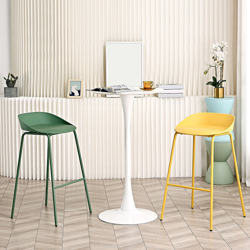Indoor Plastic and Metal Bar Stool Modern Low Back Armless Bar Stool Clearhalo 'Bar Furniture' 'Bar Stools' 'bar_stools' 'furn' 'furn_bar_stools' 'Furniture' 'Kitchen & Dining Furniture' 6263279