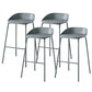 Indoor Plastic and Metal Bar Stool Modern Low Back Armless Bar Stool Grey 4 Piece Set Bar Stool(30"H) Clearhalo 'Bar Furniture' 'Bar Stools' 'bar_stools' 'furn' 'furn_bar_stools' 'Furniture' 'Kitchen & Dining Furniture' 6263281
