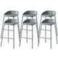 Indoor Plastic and Metal Bar Stool Modern Low Back Armless Bar Stool Grey 6 Piece Set Bar Stool(30"H) Clearhalo 'Bar Furniture' 'Bar Stools' 'bar_stools' 'furn' 'furn_bar_stools' 'Furniture' 'Kitchen & Dining Furniture' 6263283