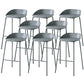 Indoor Plastic and Metal Bar Stool Modern Low Back Armless Bar Stool Grey 8 Piece Set Bar Stool(30"H) Clearhalo 'Bar Furniture' 'Bar Stools' 'bar_stools' 'furn' 'furn_bar_stools' 'Furniture' 'Kitchen & Dining Furniture' 6263284