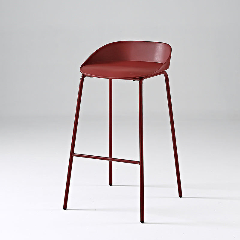 Indoor Plastic and Metal Bar Stool Modern Low Back Armless Bar Stool Red 1 Piece Bar Stool(30"H) Clearhalo 'Bar Furniture' 'Bar Stools' 'bar_stools' 'furn' 'furn_bar_stools' 'Furniture' 'Kitchen & Dining Furniture' 6263286