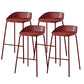 Indoor Plastic and Metal Bar Stool Modern Low Back Armless Bar Stool Red 4 Piece Set Bar Stool(30"H) Clearhalo 'Bar Furniture' 'Bar Stools' 'bar_stools' 'furn' 'furn_bar_stools' 'Furniture' 'Kitchen & Dining Furniture' 6263291