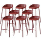 Indoor Plastic and Metal Bar Stool Modern Low Back Armless Bar Stool Red 8 Piece Set Bar Stool(30"H) Clearhalo 'Bar Furniture' 'Bar Stools' 'bar_stools' 'furn' 'furn_bar_stools' 'Furniture' 'Kitchen & Dining Furniture' 6263295