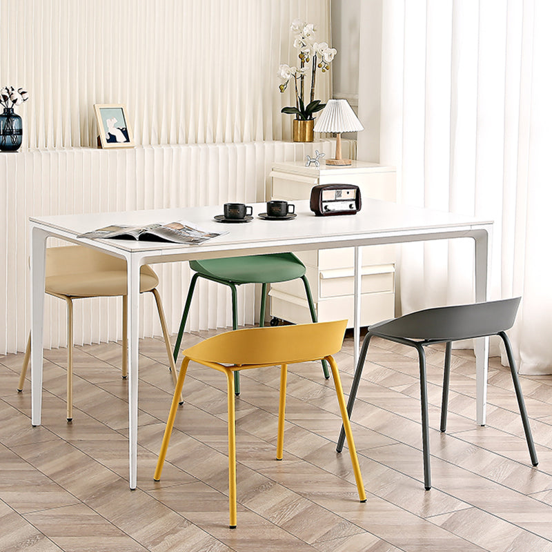 Indoor Plastic and Metal Bar Stool Modern Low Back Armless Bar Stool Clearhalo 'Bar Furniture' 'Bar Stools' 'bar_stools' 'furn' 'furn_bar_stools' 'Furniture' 'Kitchen & Dining Furniture' 6263297