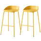 Indoor Plastic and Metal Bar Stool Modern Low Back Armless Bar Stool Yellow 2 Piece Set Bar Stool(30"H) Clearhalo 'Bar Furniture' 'Bar Stools' 'bar_stools' 'furn' 'furn_bar_stools' 'Furniture' 'Kitchen & Dining Furniture' 6263299
