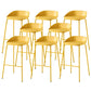 Indoor Plastic and Metal Bar Stool Modern Low Back Armless Bar Stool Yellow 8 Piece Set Bar Stool(30"H) Clearhalo 'Bar Furniture' 'Bar Stools' 'bar_stools' 'furn' 'furn_bar_stools' 'Furniture' 'Kitchen & Dining Furniture' 6263302