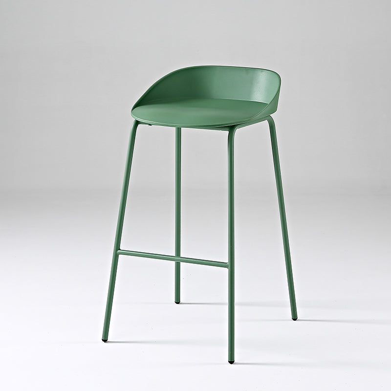 Indoor Plastic and Metal Bar Stool Modern Low Back Armless Bar Stool Green 1 Piece Bar Stool(30"H) Clearhalo 'Bar Furniture' 'Bar Stools' 'bar_stools' 'furn' 'furn_bar_stools' 'Furniture' 'Kitchen & Dining Furniture' 6263303