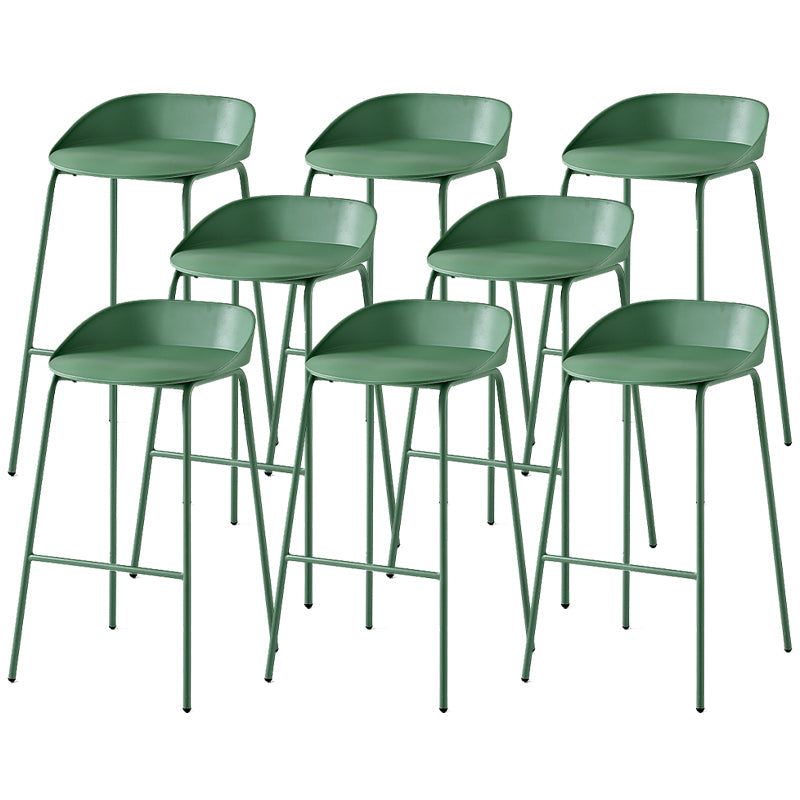 Indoor Plastic and Metal Bar Stool Modern Low Back Armless Bar Stool Green 8 Piece Set Bar Stool(30"H) Clearhalo 'Bar Furniture' 'Bar Stools' 'bar_stools' 'furn' 'furn_bar_stools' 'Furniture' 'Kitchen & Dining Furniture' 6263307