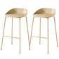Indoor Plastic and Metal Bar Stool Modern Low Back Armless Bar Stool Khaki 2 Piece Set Bar Stool(30"H) Clearhalo 'Bar Furniture' 'Bar Stools' 'bar_stools' 'furn' 'furn_bar_stools' 'Furniture' 'Kitchen & Dining Furniture' 6263309