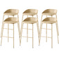 Indoor Plastic and Metal Bar Stool Modern Low Back Armless Bar Stool Khaki 6 Piece Set Bar Stool(30"H) Clearhalo 'Bar Furniture' 'Bar Stools' 'bar_stools' 'furn' 'furn_bar_stools' 'Furniture' 'Kitchen & Dining Furniture' 6263311
