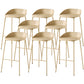 Indoor Plastic and Metal Bar Stool Modern Low Back Armless Bar Stool Khaki 8 Piece Set Bar Stool(30"H) Clearhalo 'Bar Furniture' 'Bar Stools' 'bar_stools' 'furn' 'furn_bar_stools' 'Furniture' 'Kitchen & Dining Furniture' 6263312