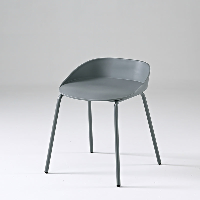 Indoor Plastic and Metal Bar Stool Modern Low Back Armless Bar Stool Grey 1 Piece Short Stool(18"H) Clearhalo 'Bar Furniture' 'Bar Stools' 'bar_stools' 'furn' 'furn_bar_stools' 'Furniture' 'Kitchen & Dining Furniture' 6263313