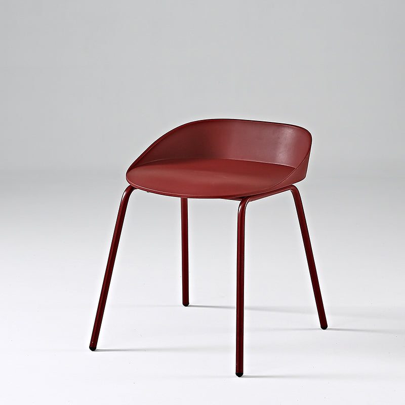 Indoor Plastic and Metal Bar Stool Modern Low Back Armless Bar Stool Red 1 Piece Short Stool(18"H) Clearhalo 'Bar Furniture' 'Bar Stools' 'bar_stools' 'furn' 'furn_bar_stools' 'Furniture' 'Kitchen & Dining Furniture' 6263318