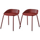 Indoor Plastic and Metal Bar Stool Modern Low Back Armless Bar Stool Red 2 Piece Set Short Stool(18"H) Clearhalo 'Bar Furniture' 'Bar Stools' 'bar_stools' 'furn' 'furn_bar_stools' 'Furniture' 'Kitchen & Dining Furniture' 6263319