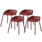 Indoor Plastic and Metal Bar Stool Modern Low Back Armless Bar Stool Red 4 Piece Set Short Stool(18"H) Clearhalo 'Bar Furniture' 'Bar Stools' 'bar_stools' 'furn' 'furn_bar_stools' 'Furniture' 'Kitchen & Dining Furniture' 6263320