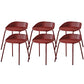 Indoor Plastic and Metal Bar Stool Modern Low Back Armless Bar Stool Red 6 Piece Set Short Stool(18"H) Clearhalo 'Bar Furniture' 'Bar Stools' 'bar_stools' 'furn' 'furn_bar_stools' 'Furniture' 'Kitchen & Dining Furniture' 6263321