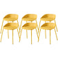 Indoor Plastic and Metal Bar Stool Modern Low Back Armless Bar Stool Yellow 6 Piece Set Short Stool(18"H) Clearhalo 'Bar Furniture' 'Bar Stools' 'bar_stools' 'furn' 'furn_bar_stools' 'Furniture' 'Kitchen & Dining Furniture' 6263326
