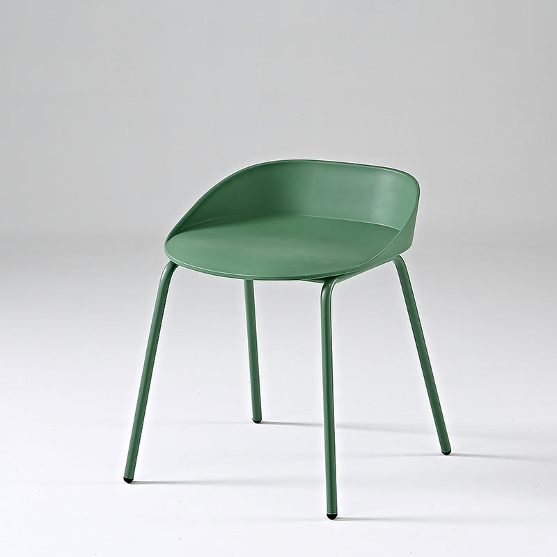 Indoor Plastic and Metal Bar Stool Modern Low Back Armless Bar Stool Green 1 Piece Short Stool(18"H) Clearhalo 'Bar Furniture' 'Bar Stools' 'bar_stools' 'furn' 'furn_bar_stools' 'Furniture' 'Kitchen & Dining Furniture' 6263328