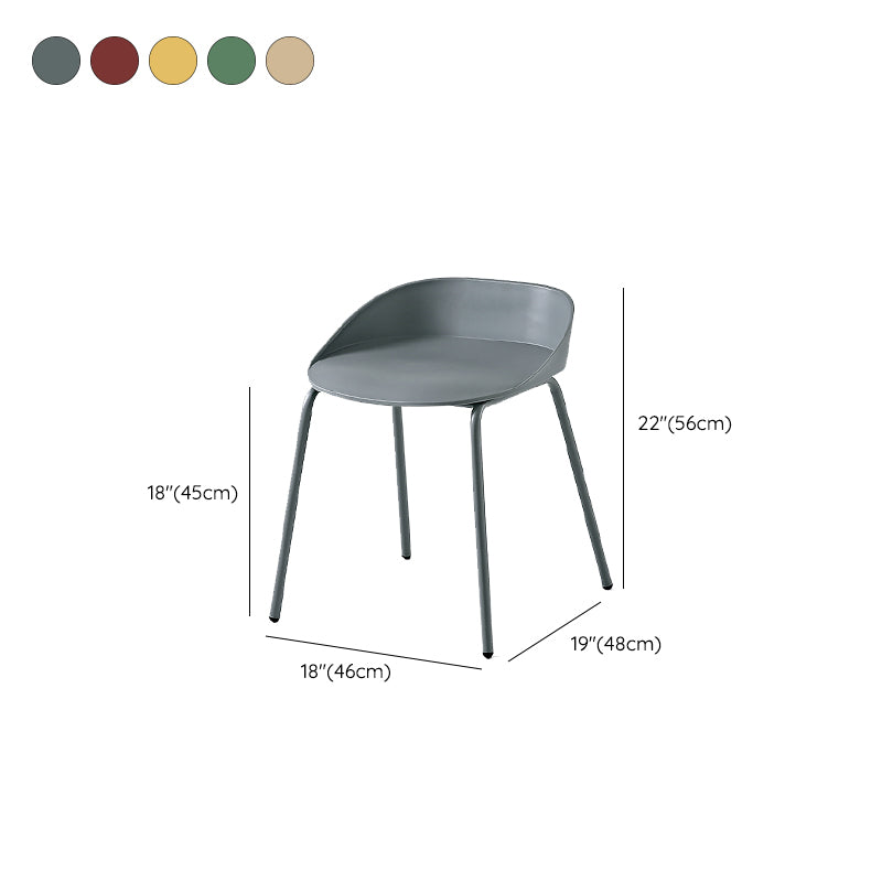 Indoor Plastic and Metal Bar Stool Modern Low Back Armless Bar Stool Clearhalo 'Bar Furniture' 'Bar Stools' 'bar_stools' 'furn' 'furn_bar_stools' 'Furniture' 'Kitchen & Dining Furniture' 6263338