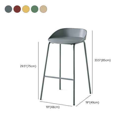 Indoor Plastic and Metal Bar Stool Modern Low Back Armless Bar Stool Clearhalo 'Bar Furniture' 'Bar Stools' 'bar_stools' 'furn' 'furn_bar_stools' 'Furniture' 'Kitchen & Dining Furniture' 6263339
