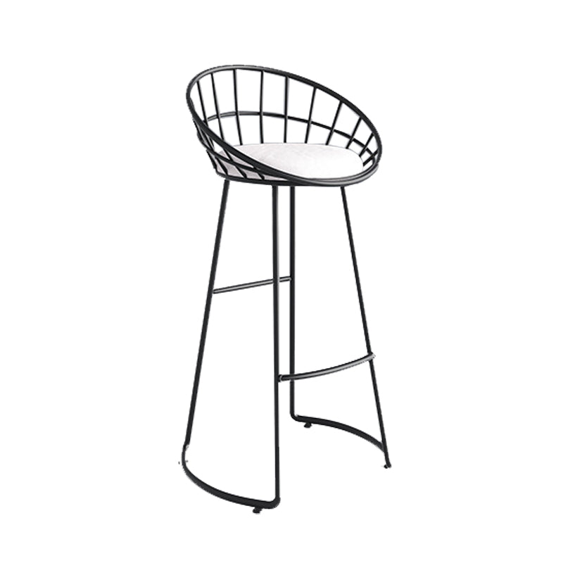 Taburete de bar tapizado moderno, taburete de bar con respaldo bajo y altura de barra con reposapiés