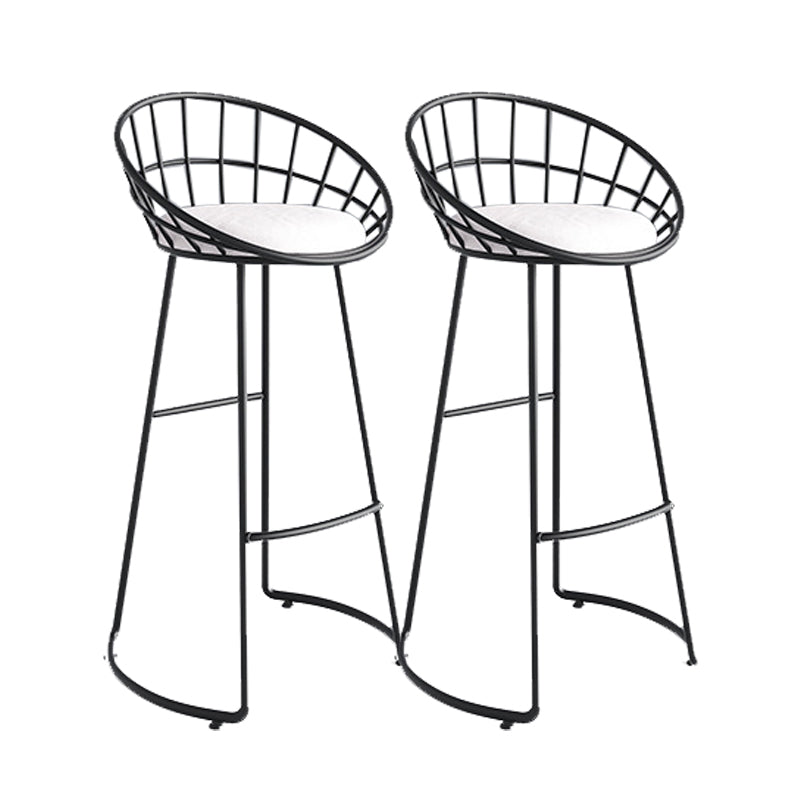 Taburete de bar tapizado moderno, taburete de bar con respaldo bajo y altura de barra con reposapiés