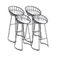 Taburete de bar tapizado moderno, taburete de bar con respaldo bajo y altura de barra con reposapiés