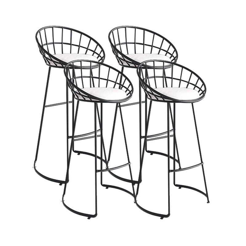 Taburete de bar tapizado moderno, taburete de bar con respaldo bajo y altura de barra con reposapiés