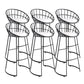 Taburete de bar tapizado moderno, taburete de bar con respaldo bajo y altura de barra con reposapiés
