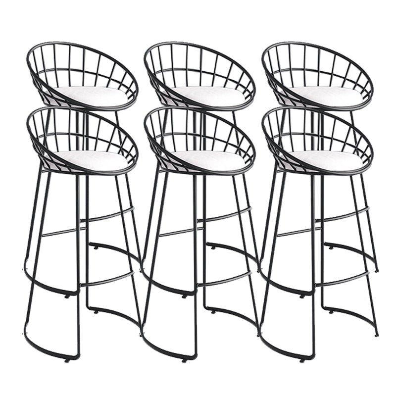 Taburete de bar tapizado moderno, taburete de bar con respaldo bajo y altura de barra con reposapiés