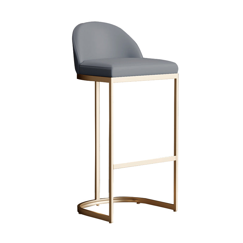 Taburete de bar tapizado moderno, taburete de bar con respaldo bajo y altura de barra con reposapiés