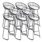 Taburete de bar tapizado moderno, taburete de bar con respaldo bajo y altura de barra con reposapiés