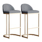 Taburete de bar tapizado moderno, taburete de bar con respaldo bajo y altura de barra con reposapiés