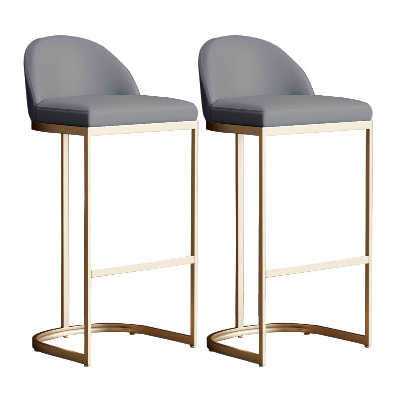 Taburete de bar tapizado moderno, taburete de bar con respaldo bajo y altura de barra con reposapiés
