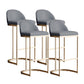 Taburete de bar tapizado moderno, taburete de bar con respaldo bajo y altura de barra con reposapiés