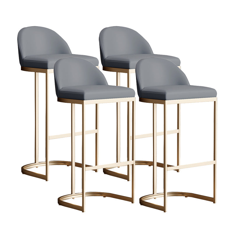 Taburete de bar tapizado moderno, taburete de bar con respaldo bajo y altura de barra con reposapiés