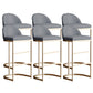 Taburete de bar tapizado moderno, taburete de bar con respaldo bajo y altura de barra con reposapiés