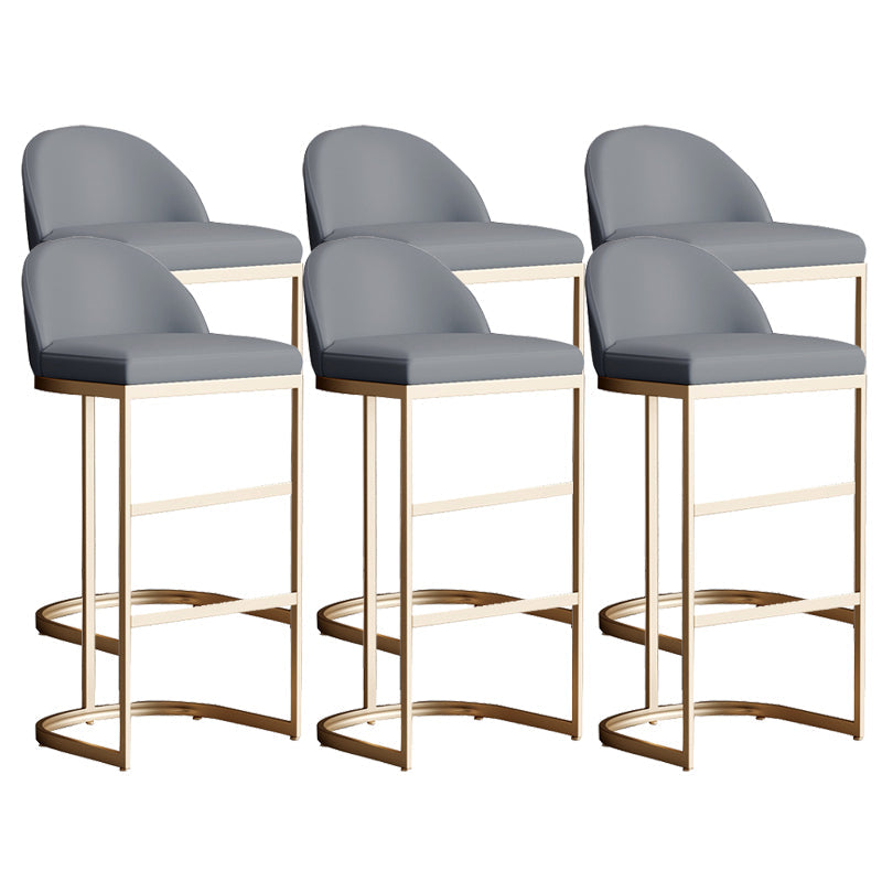 Taburete de bar tapizado moderno, taburete de bar con respaldo bajo y altura de barra con reposapiés