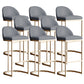 Taburete de bar tapizado moderno, taburete de bar con respaldo bajo y altura de barra con reposapiés
